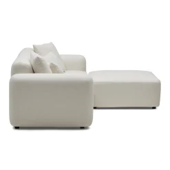 Outlet Horgans Pascal Modular Sofa 2 Seat with Ottoman Ivory White