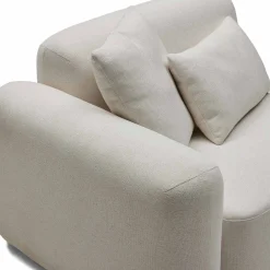 Outlet Horgans Pascal Modular Sofa 2 Seat with Ottoman Ivory White