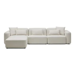 Online Horgans Pascal Modular Sofa 3 Seat with Ottoman Ivory White