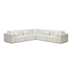 Online Horgans Pascal Modular Sofa 5 Seat Corner Ivory White