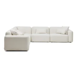 Online Horgans Pascal Modular Sofa 5 Seat Corner Ivory White
