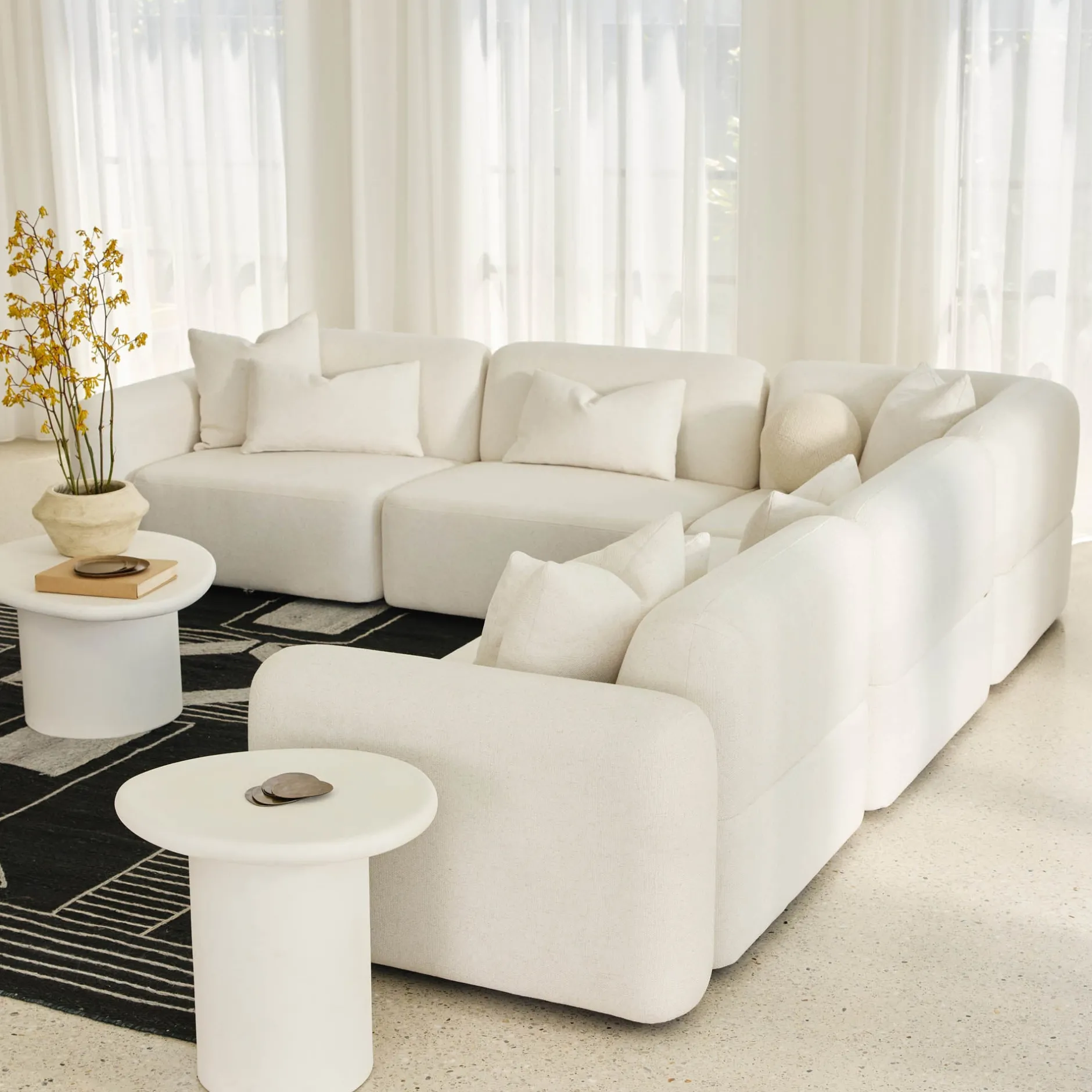 Hot Horgans Pascal Sofa Corner Ivory White