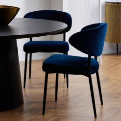 New Horgans Payton Dining Chair Navy Navy Velvet
