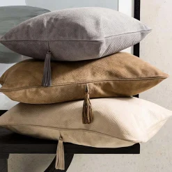 Outlet Horgans Pelle Leather Cushion Dark Grey 48x48 Dark Grey Leather