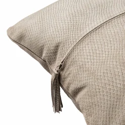 Sale Horgans Pelle Leather Cushion Light Grey 48x48 Light Grey Leather