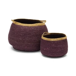 Hot Horgans Peta Baskets Set 2 Mauve & Mustard