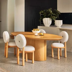 Clearance Horgans Peta Dining Chair Cream Cream Boucle