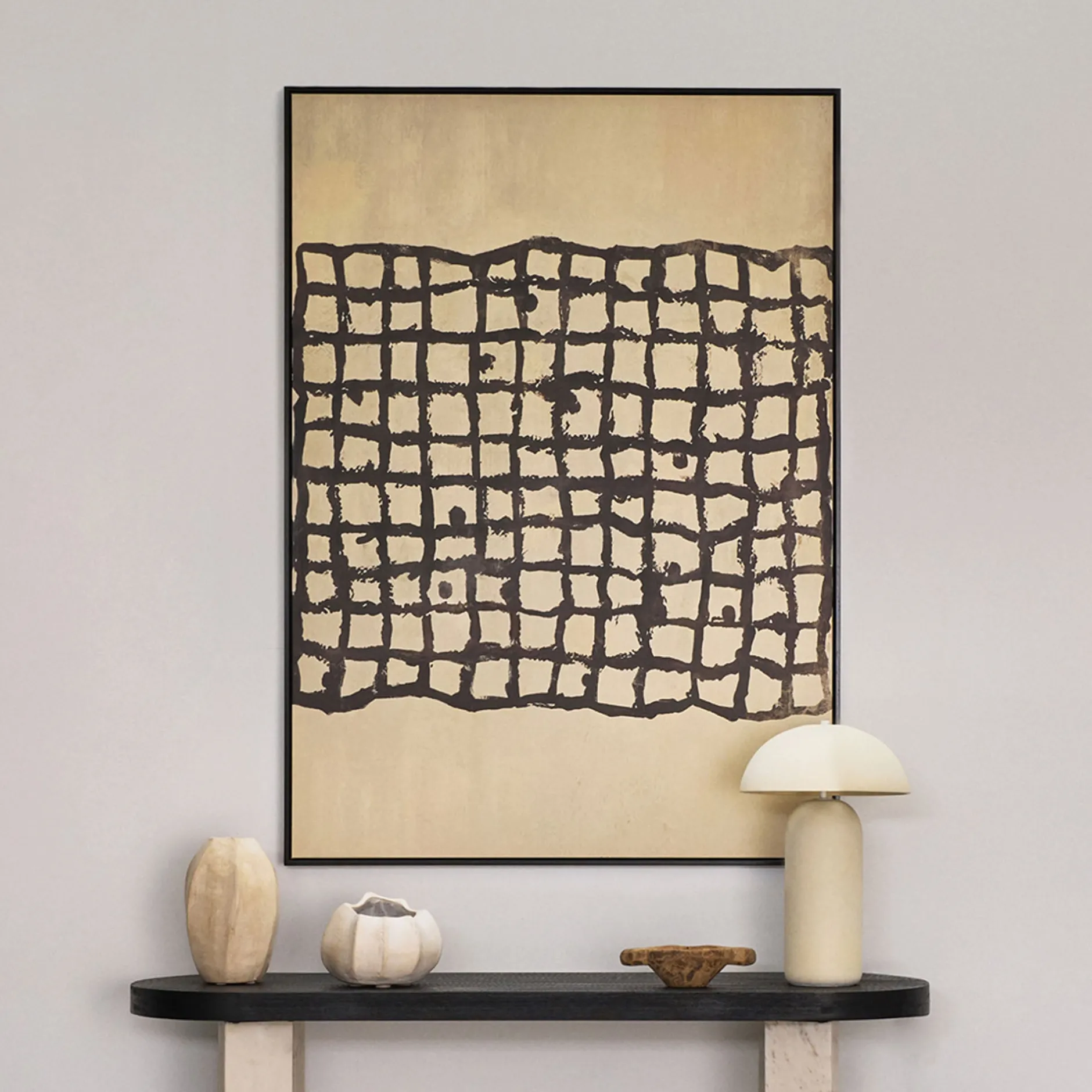 Outlet Horgans Pyke Framed Wall Art Beige & Black