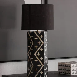 Online Horgans Riva Bone Inlay Lamp Black & White