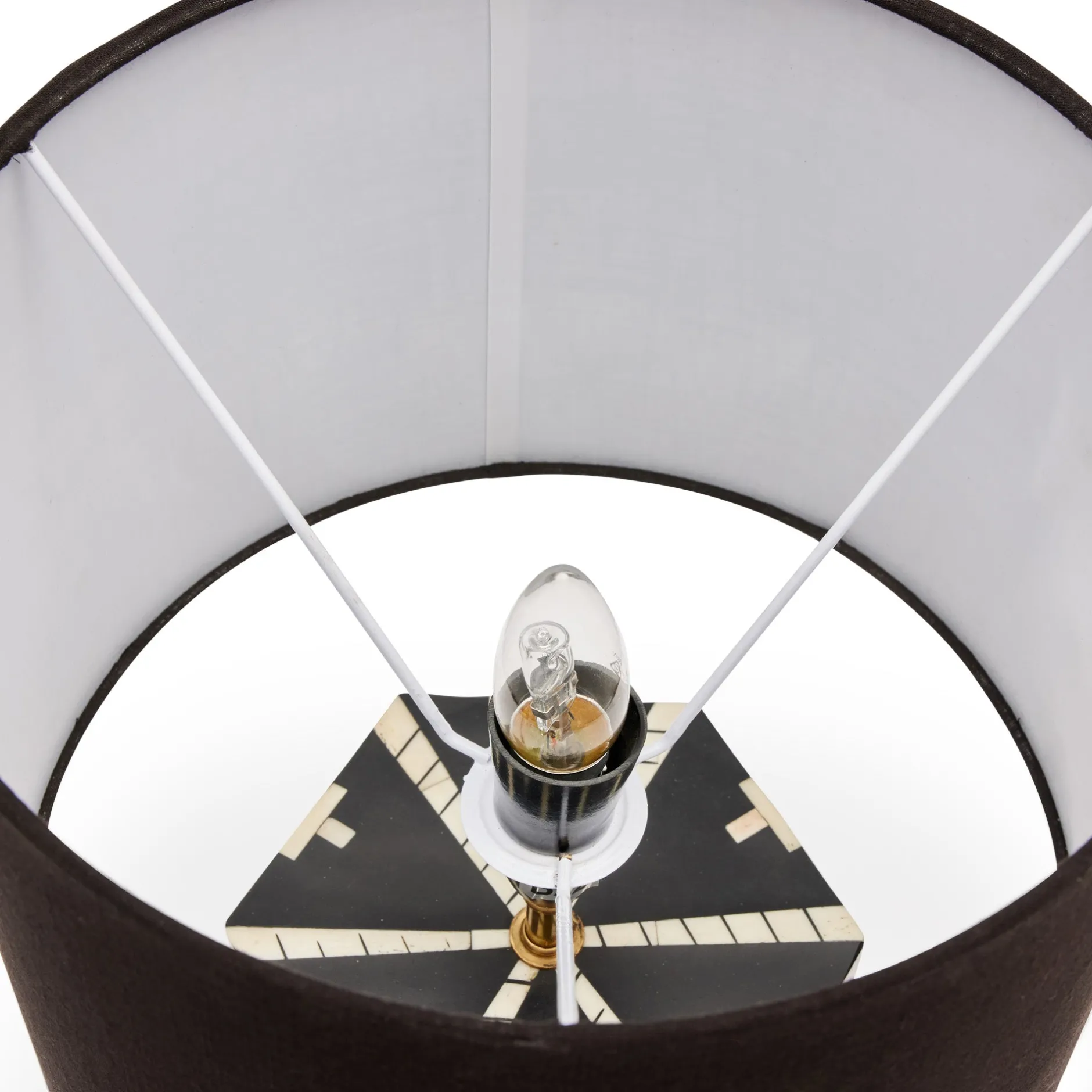 Online Horgans Riva Bone Inlay Lamp Black & White