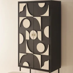 New Horgans Rives Bone Inlay Cabinet Black