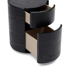 Sale Horgans Rivo Round Bedside Ash Black