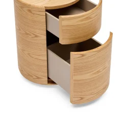 Clearance Horgans Rivo Round Bedside Ash Natural