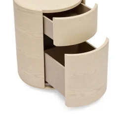 Discount Horgans Rivo Round Bedside Ash White