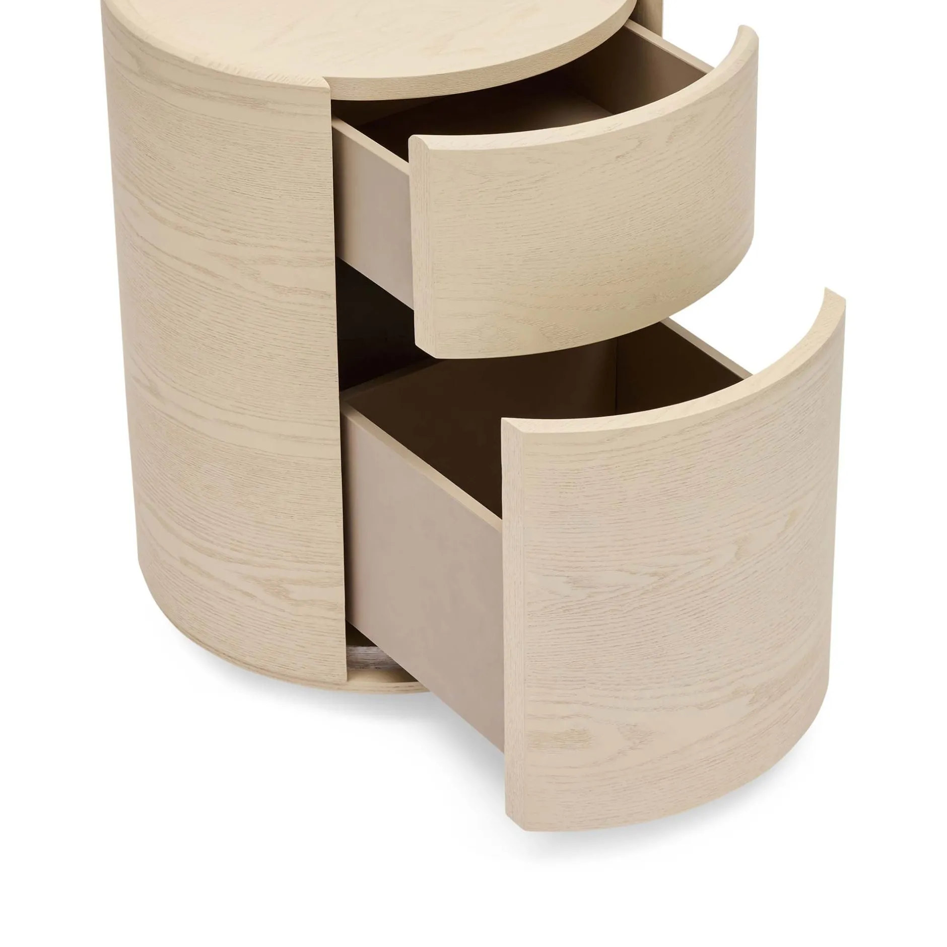Discount Horgans Rivo Round Bedside Ash White