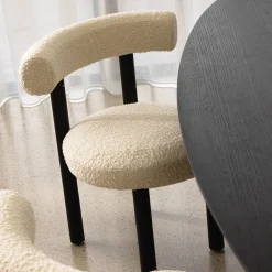 Fashion Horgans Rossi Dining Chair Ivory Ivory Boucle