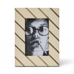 Discount Horgans Sanda Photo Frame 4 x 6 Cream & Brass