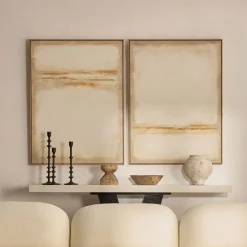 Clearance Horgans Sander Framed Wall Art Set Cream & White