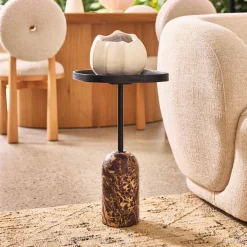 Sale Horgans Soren Marble Side Table Black