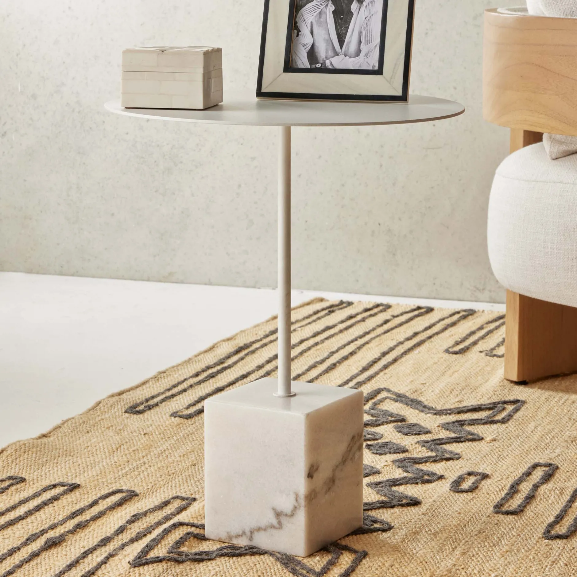 Best Horgans Suri Side Table Marble White