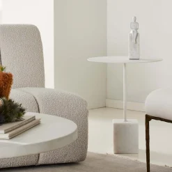 Best Horgans Suri Side Table Marble White
