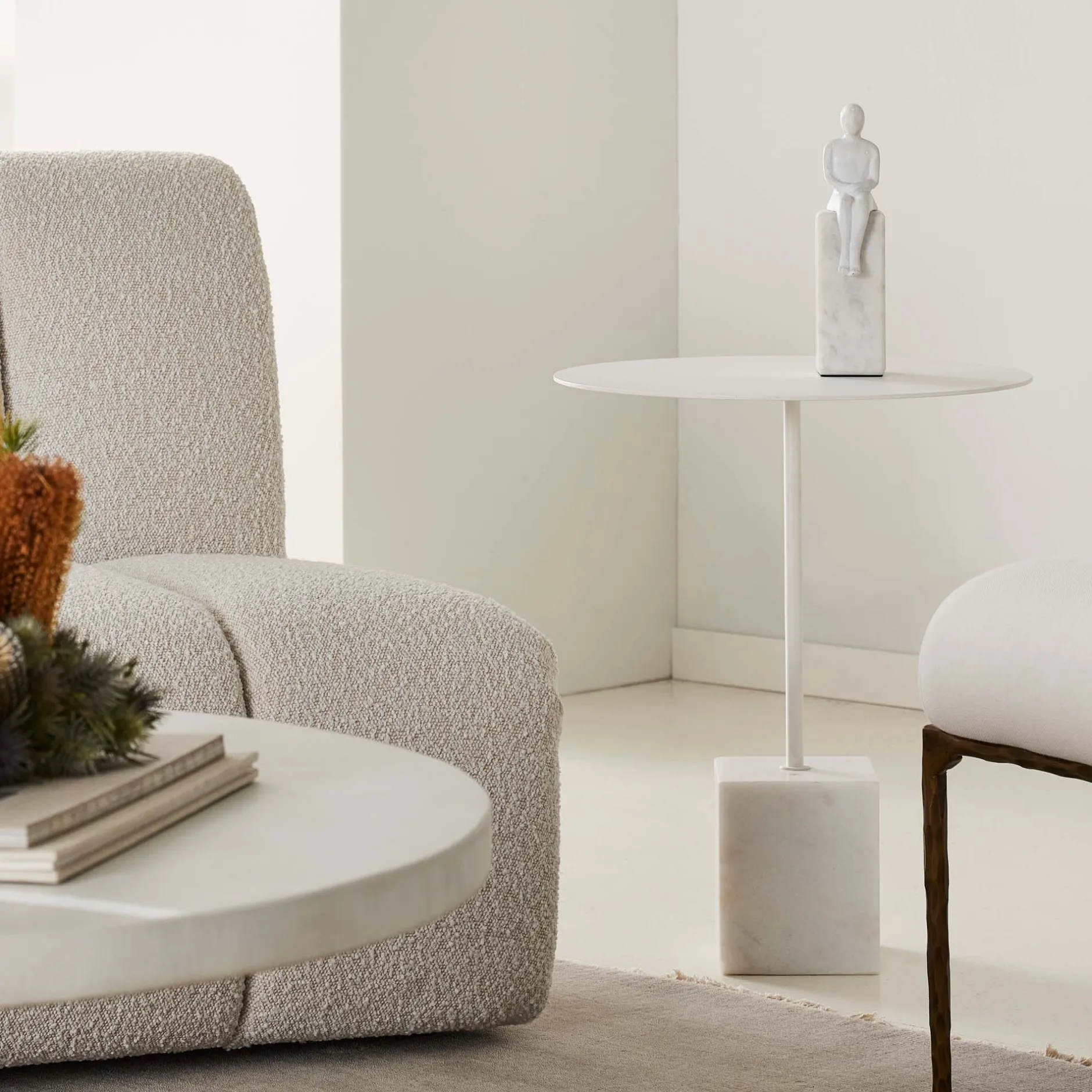 Best Horgans Suri Side Table Marble White
