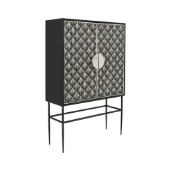 Fashion Horgans Tasma Bone Inlay Cabinet Pewter Black