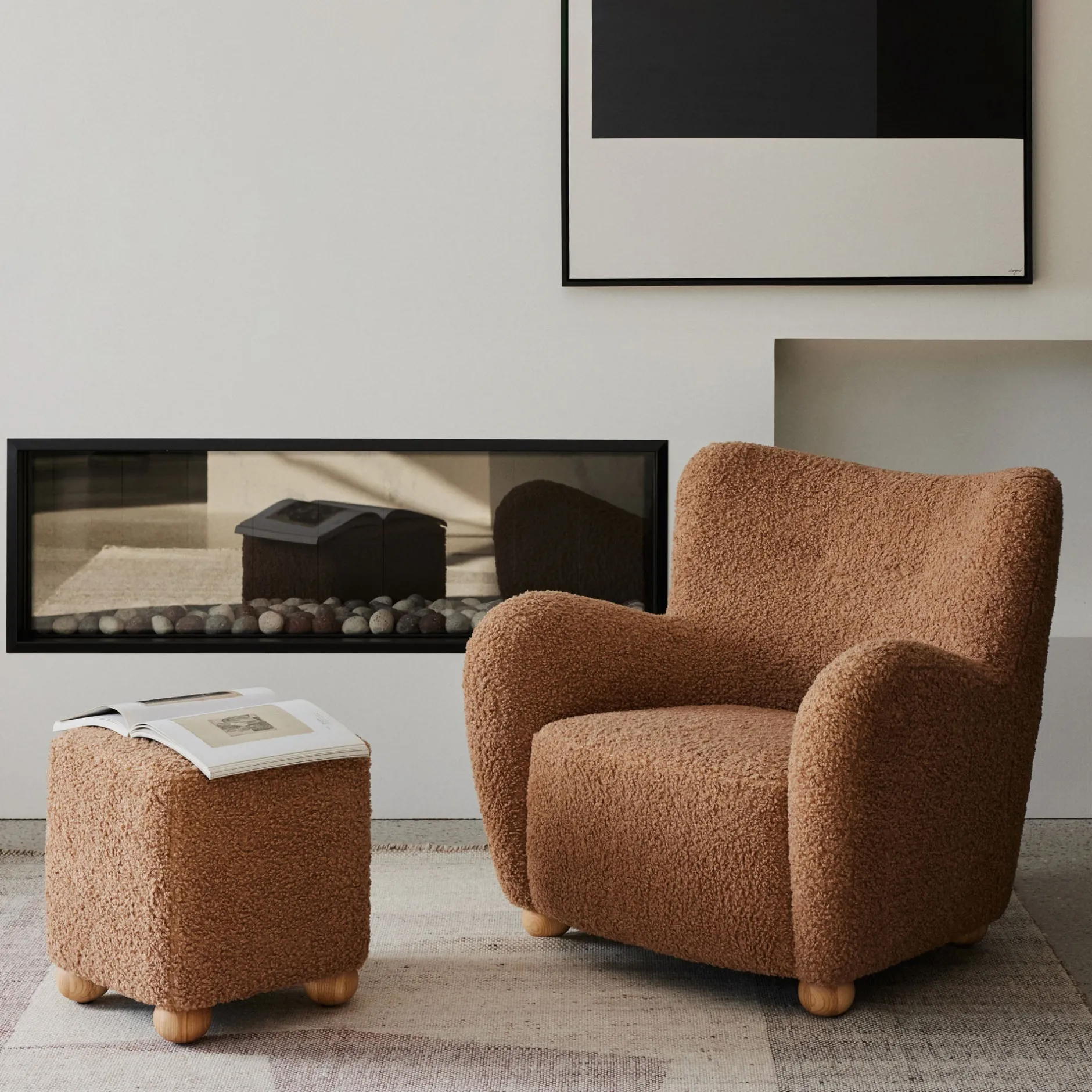 Discount Horgans Teddy Ottoman Caramel