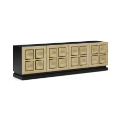 New Horgans Theo Entertainment Unit White Wash & Black