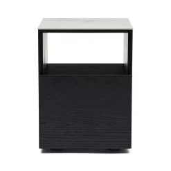 Outlet Horgans Tia Bedside White Marble Ceramic Black