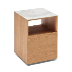 Online Horgans Tia Bedside White Marble Ceramic Natural