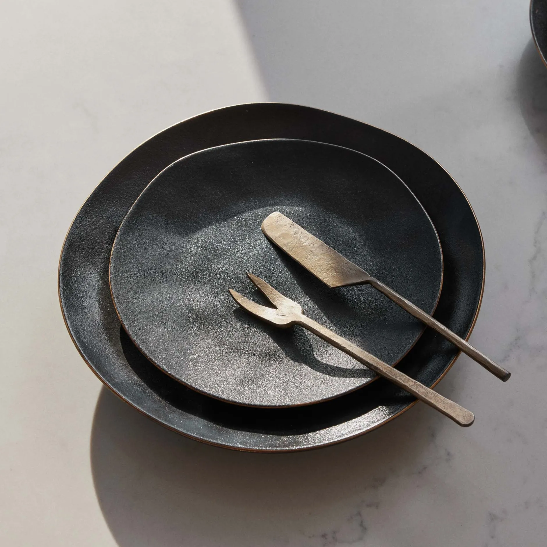 Outlet Horgans Tobi Antique Fork Knife Set Brass