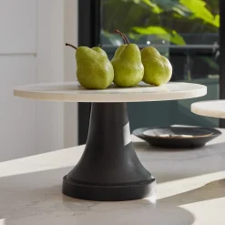 Discount Horgans Tura Cake Stand Marble Large Black & White
