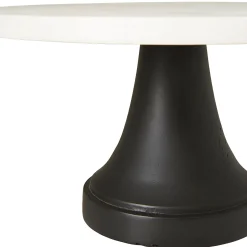 New Horgans Tura Cake Stand Marble Small Black & White
