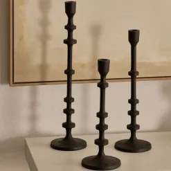 Outlet Horgans Watson Candleholder Black Large Matte Black