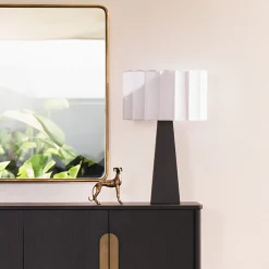 Discount Horgans Yuji Parchment Shade Table Lamp Black