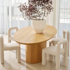 Clearance Horgans Zara Dining Chair Cream Cream Boucle