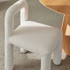 Clearance Horgans Zara Dining Chair Cream Cream Boucle