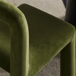 New Horgans Zara Dining Chair Olive Olive Velvet