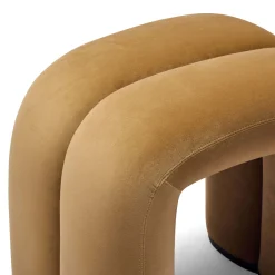 Best Horgans Zara Ottoman Sand Small Sand Velvet