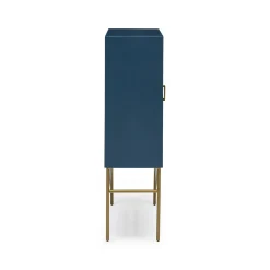Discount Horgans Zephyr Bone Inlay Cabinet Navy, White & Antique Gold